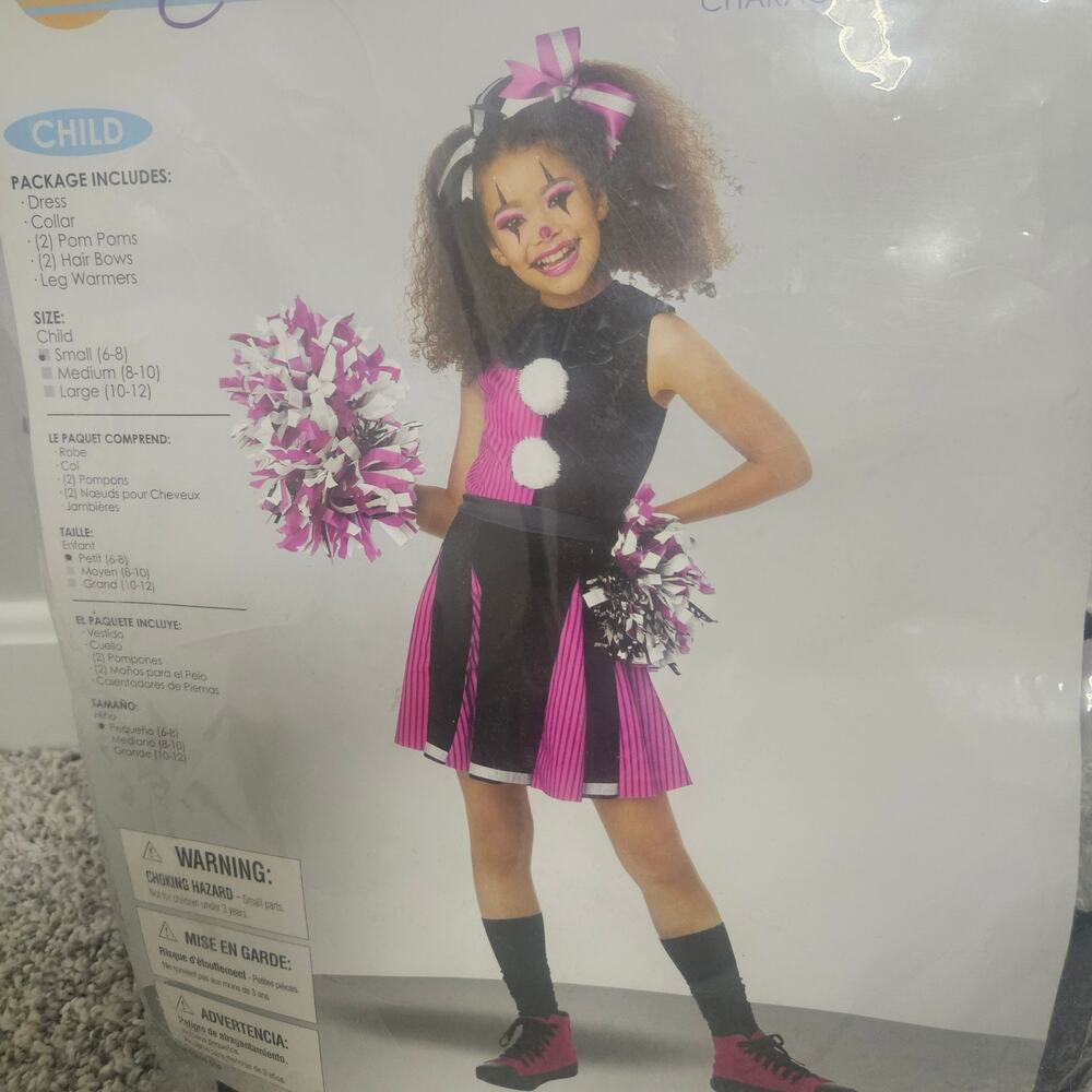 New!  California Costumes Cheer-Ful Clown Girl Child Costume  Size small 6-8